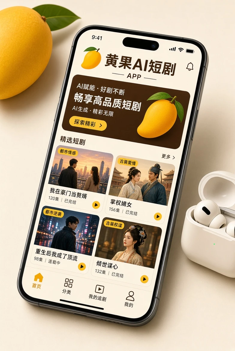 黄果AI短剧移动端阅读示意